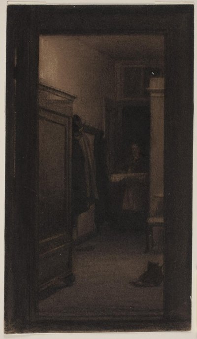 Kız tepsiyi koridora taşıyor by Carl Bloch