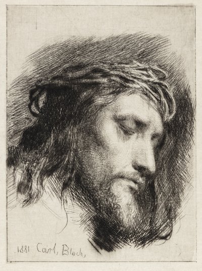 Tornekronet Kristushoved by Carl Bloch