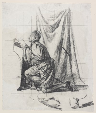 "Genç Adam ve Ölüm" gravürünün taslağı by Carl Bloch