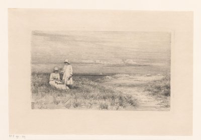 Kadın ve kız kum tepelerinde by Carl Bloch