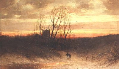 Akşamları ormanlık bir manzara by Carl Bondel
