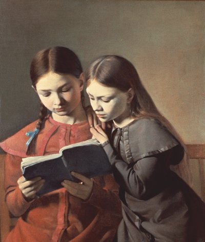 Sanatçının Kızkardeşleri Signe ve Henriette Kitap Okuma, 1826 by Carl Christian Constantin Hansen