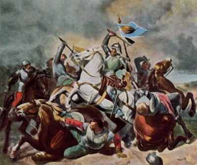 Albrecht Achilles Nürnberglilerle savaşırken by Carl Constantin Steffeck