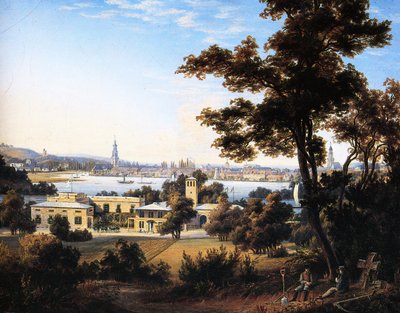 Kasabanın Glienicke üzerindeki Potsdam silüeti by Carl Daniel Freydanck