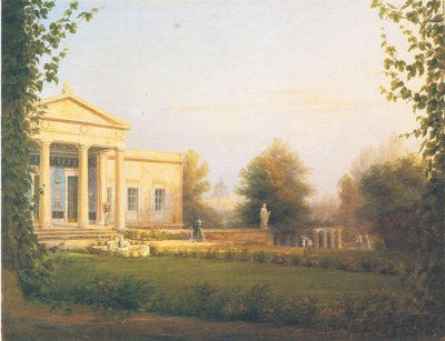 Charlottenhof kalesinin verandasından görünüm by Carl Daniel Freydanck