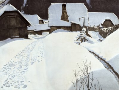 Kışın çiftlik evi by Carl Ederer
