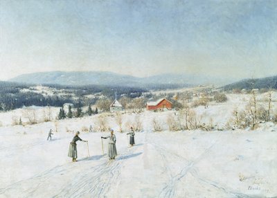 Kayakçılarla Manzara by Carl-Edvard Diriks
