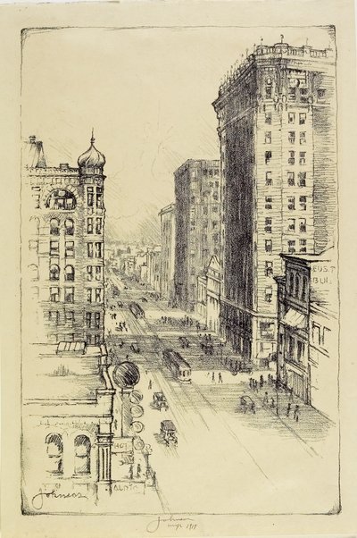 Hennepin Caddesi Altıncı Caddenin altında by Carl Edward Johnson