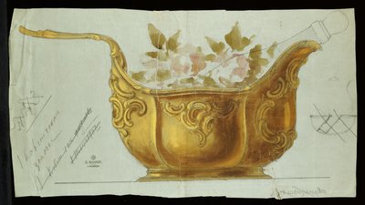 Louis XV tarzında büyük metal kovsh, Carl Faberge Evi by Carl Fabergé
