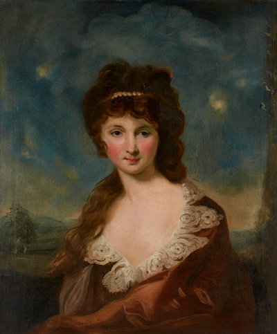 Ters Etikete Göre Harriet Rochfort (1758-1854) Olduğu Söylenen Bir Hanımın Portresi (tuval üzerine yağlı boya) by Carl Frederick von Breda