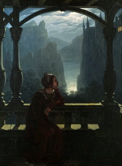 Ay Işığında Şövalyeler Kalesi, 1817. by Carl Friedrich Hampe