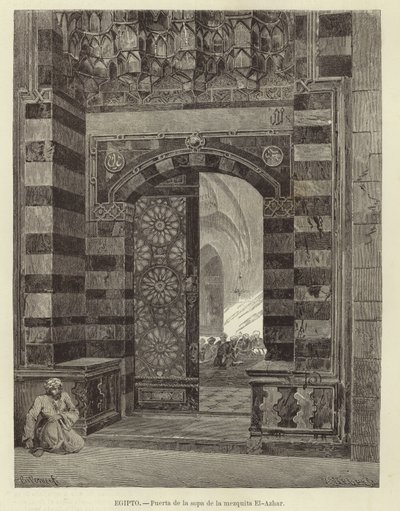 Mısır - El-Ezher Camii Kapısı by Carl Friedrich Heinrich Werner