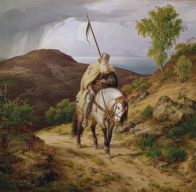 Geri dönen haçlı. 1835 by Carl Friedrich Lessing