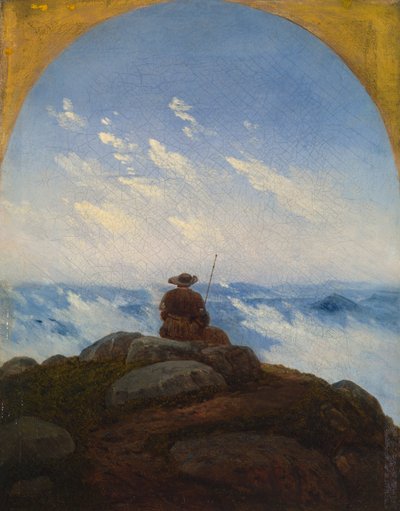 Dağın tepesinde gezgin by Carl Gustav Carus