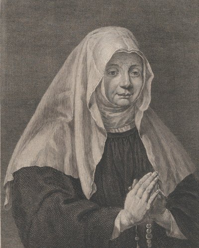 Dua eden bir rahibenin portresi, ca. 1771. by Carl Guttenberg