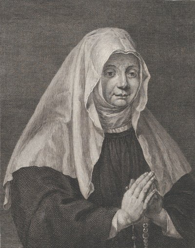 Dua eden bir rahibenin portresi, ca. 1771. by Carl Guttenberg