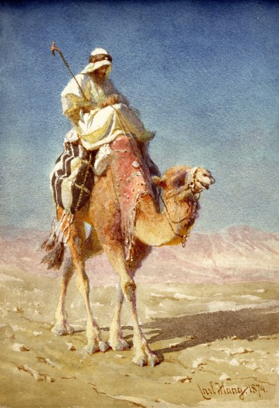 Bir Devenin Sırtında Bir Bedaween, 1874 by Carl Haag