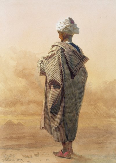Kahire, Piramitlerden Önce Alacakaranlıkta Bir Arap by Carl Haag