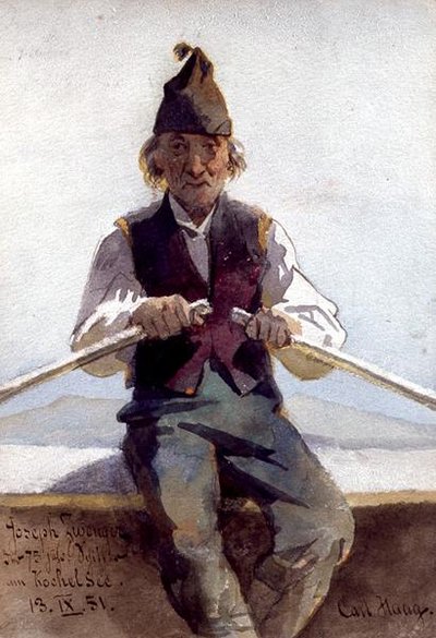 Bir Kürekli Teknede Joseph Zwenger, Bavyera Highlands by Carl Haag