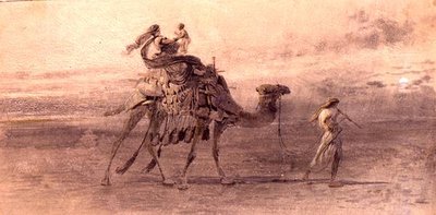 Çölde yolculuk (kağıt üzerine sulu boya) by Carl Haag