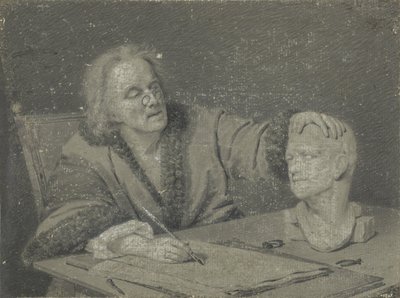 Alçı kafa çizimi yapan ressam by Carl Heinrich Mylius