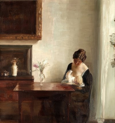 Anne ve çocuk ile iç by Carl Holsoe