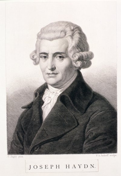 FA Andorff tarafından oyulmuş Joseph Haydn (1732-1809) by Carl Jager