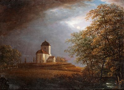 Andrarums kilisesinden görünüm by Carl Johan Fahlcrantz