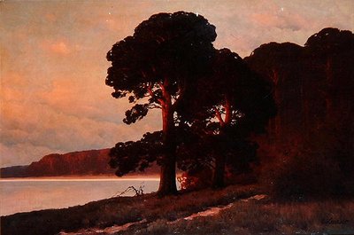 Sunset, 1930 dolayları (tuval üzerine yağlı boya) by Carl Kenzler