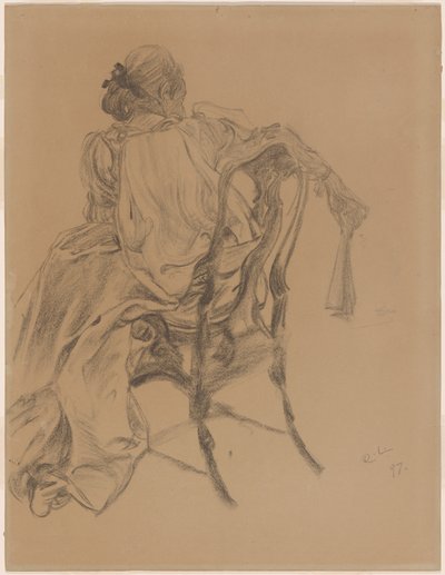 Bir Yelpazeyi Tutan On Sekizinci Yüzyılın Zarif Hanımı by Carl Larsson
