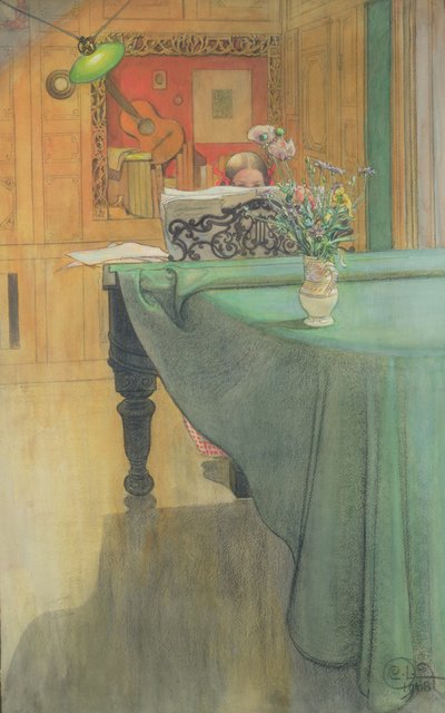 Brita Piyanoda, 1908 by Carl Larsson