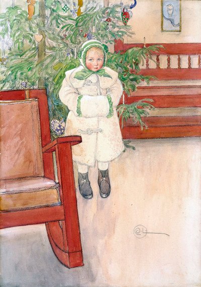 Kız ve sallanan sandalye, 1907 by Carl Larsson
