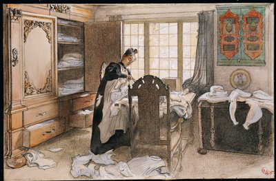 Karin, Çamaşır Dolabının Yanında, 1906 by Carl Larsson