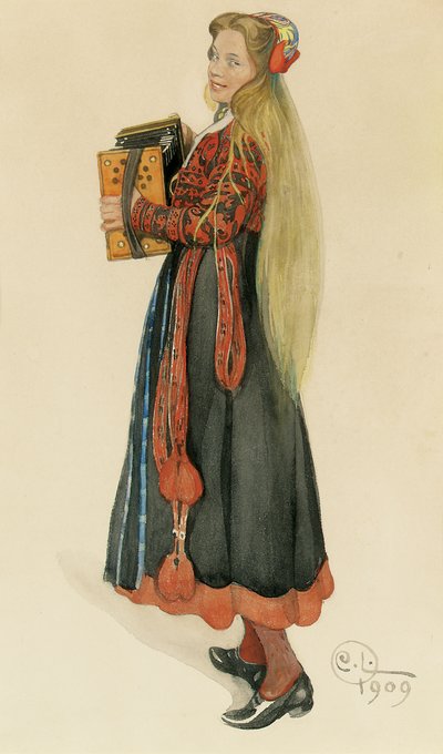Lisbeth Akordeon Çalarken, 1909 by Carl Larsson