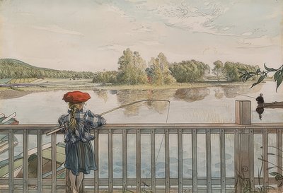 Lisbeth balıkçılığı. 1895 civarında by Carl Larsson