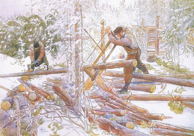 Daha sonra tek tip uzunluklarda kesildiler. by Carl Larsson
