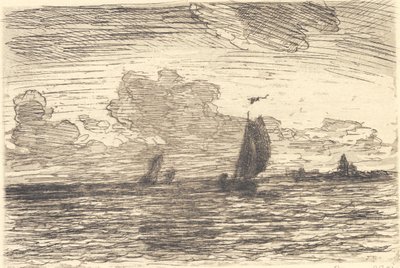 Yelken altında gemiler ile deniz by Carl Locher