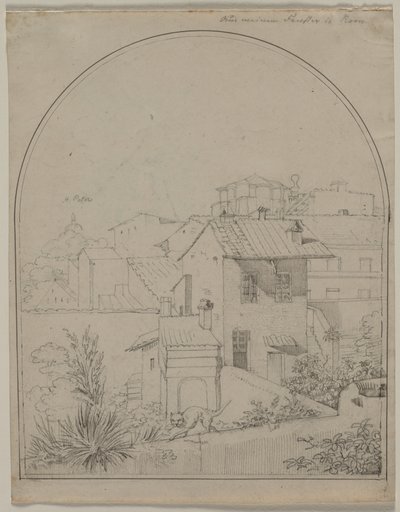 Roma'daki Penceremden Görünüm (rekto) by Carl Ludwig Tischbein