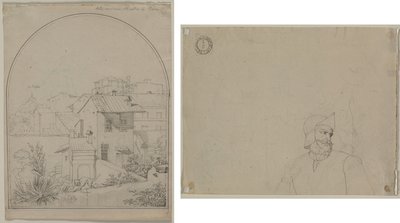 Roma'daki Penceremden Görünüm (recto) Manzaradaki Asker (verso) by Carl Ludwig Tischbein