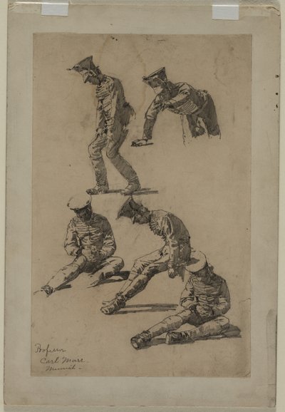 Bir Askerin Beş Çalışması, 19. yüzyılın dördüncü çeyreği veya 20. yüzyılın ilk üçüncü çeyreği. by Carl Marr