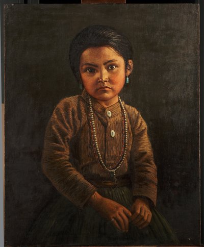 Hintli çocuk (panel üzerine monte edilmiş tuval üzerine yağlıboya) by Carl Moon