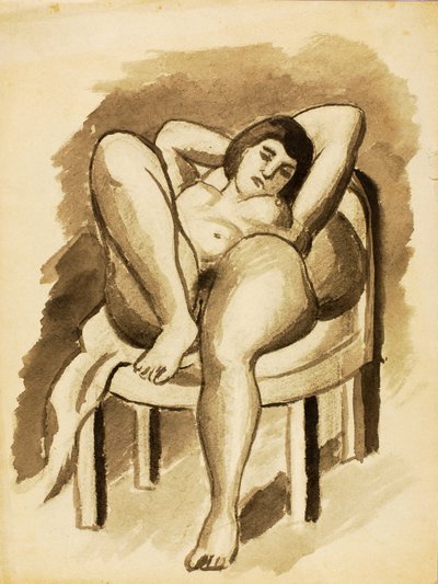 Oturan Çıplak Kadın by Carl Newman