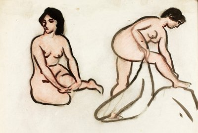 İki Kadın Çıplaklık by Carl Newman