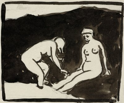 İki Kadın Çıplaklık by Carl Newman