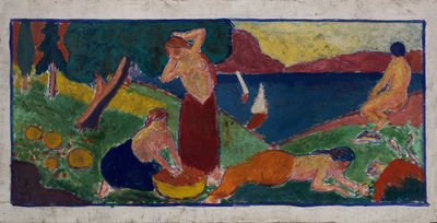 Mavi Bordürlü Manzarada Kadınlar, 1932