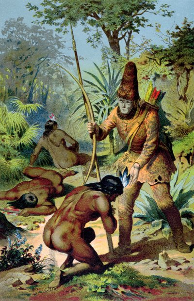 Robinson Crusoe ve Adam Cuma, 1880 dolayları by Carl Offterdinger