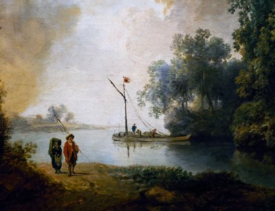 Nehir ile Manzara, yaklaşık 1780, Carl Philipp Schallhas (1767-1797), detay, Macaristan by Carl Philipp Schallhas