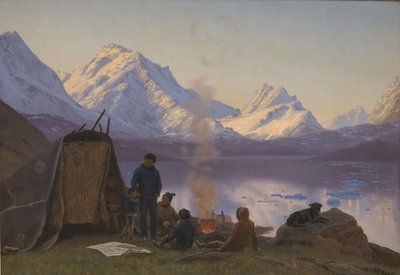 Bir fiyort tarafından bir Grönland yerleşimi. Yaz by Carl Rasmussen