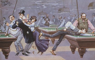 Bilardo salonunda komik sahne by Carl Robert Arthur Thiele