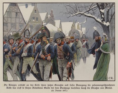 Prusya ordusunun geri kalanı, Memel sokaklarında Kral III. by Carl Röchling